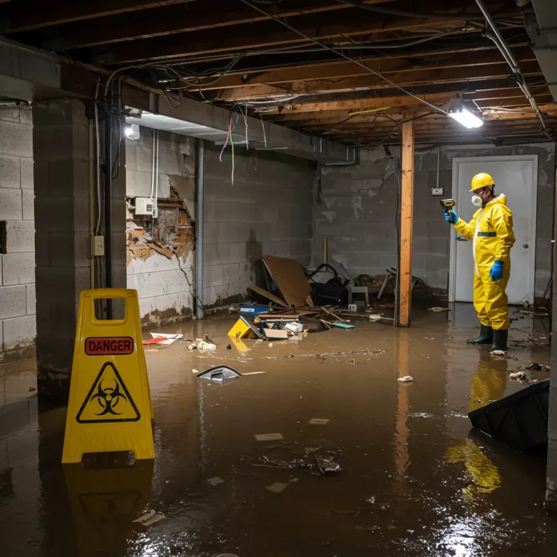 Flooded Basement Electrical Hazard in Grandview, OH Property