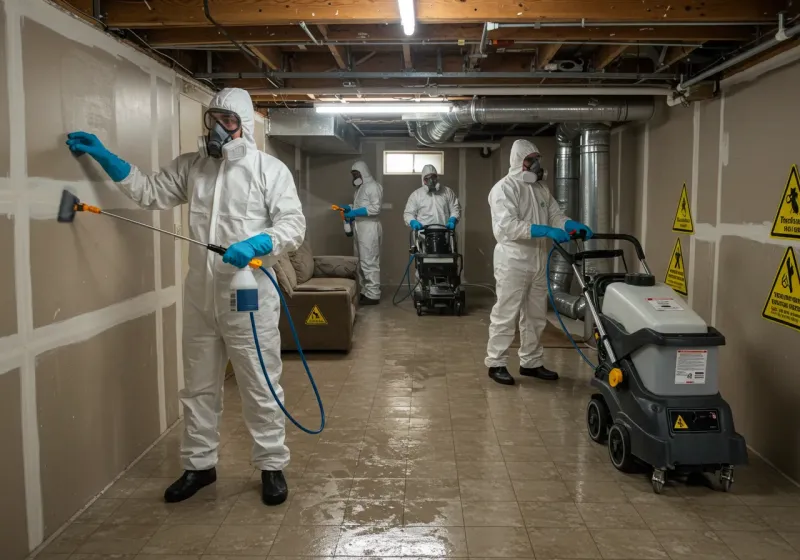 Basement Moisture Removal and Structural Drying process in Grandview, OH